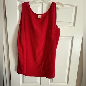 2x Red polyester tank top with pocket